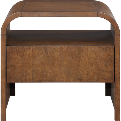Giada Solid Wood And Veneer Nightstand in Brown