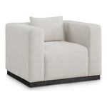 Alfie Linen Textured Fabric Upholstered Chair in Beige