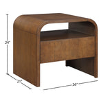 Giada Solid Wood And Veneer Nightstand in Brown