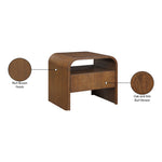 Giada Solid Wood And Veneer Nightstand in Brown
