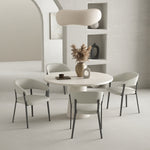 Belle Metal Upholstered Dining Chair in Oatmeal