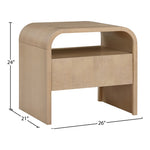 Giada Solid Wood And Veneer Nightstand in Natural