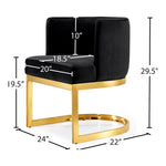 Gianna Velvet Upholstered Dining Chair in Black