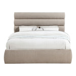 Adam Chenille Fabric Upholstered Queen Bed in Beige