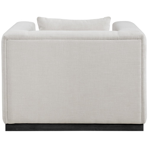 Alfie Linen Textured Fabric Upholstered Chair in Beige