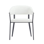 Belle Metal Upholstered Dining Chair in White