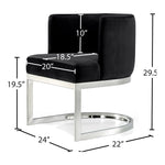 Gianna Velvet Upholstered Dining Chair in Black
