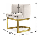 Gianna Velvet Upholstered Dining Chair in Cream
