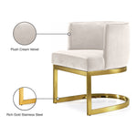 Gianna Velvet Upholstered Dining Chair in Cream