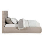 Adam Chenille Fabric Upholstered Queen Bed in Beige