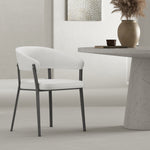 Belle Metal Upholstered Dining Chair in White