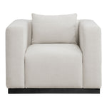 Alfie Linen Textured Fabric Upholstered Chair in Beige