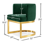 Gianna Velvet Upholstered Dining Chair in Green
