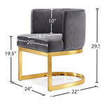 Gianna Velvet Upholstered Dining Chair in Grey