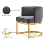 Gianna Velvet Upholstered Dining Chair in Grey
