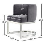 Gianna Velvet Upholstered Dining Chair in Grey