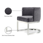 Gianna Velvet Upholstered Dining Chair in Grey
