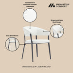 Belle Metal Upholstered Dining Chair in White