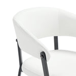 Belle Metal Upholstered Dining Chair in White