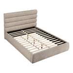 Adam Chenille Fabric Upholstered Queen Bed in Beige