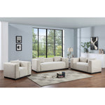 Alfie Linen Textured Fabric Upholstered Chair in Beige