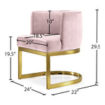 Gianna Velvet Upholstered Dining Chair in Pink