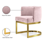 Gianna Velvet Upholstered Dining Chair in Pink
