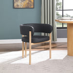 Gideon Vegan Leather Upholstered Dining Chair in Black