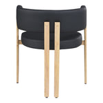 Gideon Vegan Leather Upholstered Dining Chair in Black