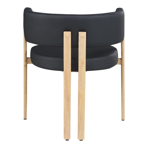 Gideon Vegan Leather Upholstered Dining Chair in Black