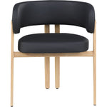 Gideon Vegan Leather Upholstered Dining Chair in Black