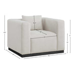 Alfie Linen Textured Fabric Upholstered Chair in Beige