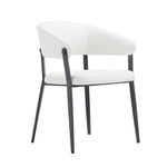 Belle Metal Upholstered Dining Chair in White