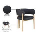 Gideon Vegan Leather Upholstered Dining Chair in Black