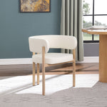 Gideon Vegan Leather Upholstered Dining Chair in Cream