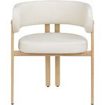 Gideon Vegan Leather Upholstered Dining Chair in Cream