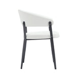 Belle Metal Upholstered Dining Chair in White
