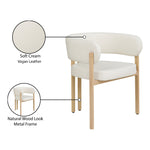 Gideon Vegan Leather Upholstered Dining Chair in Cream