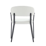 Belle Metal Upholstered Dining Chair in White