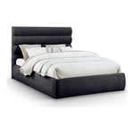 Adam Chenille Fabric Upholstered Queen Bed in Black