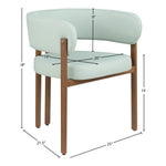 Gideon Vegan Leather Upholstered Dining Chair in Mint Green