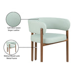 Gideon Vegan Leather Upholstered Dining Chair in Mint Green