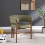 Gideon Vegan Leather Upholstered Dining Chair in Olive Green