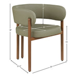 Gideon Vegan Leather Upholstered Dining Chair in Olive Green