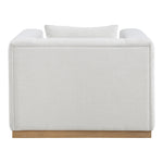 Alfie Linen Textured Fabric Upholstered Chair in Cream