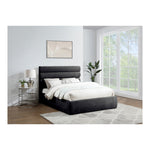 Adam Chenille Fabric Upholstered Queen Bed in Black