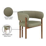 Gideon Vegan Leather Upholstered Dining Chair in Olive Green