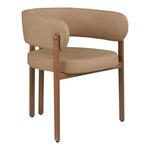 Gideon Vegan Leather Upholstered Dining Chair in Tan