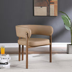 Gideon Vegan Leather Upholstered Dining Chair in Tan
