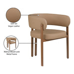 Gideon Vegan Leather Upholstered Dining Chair in Tan